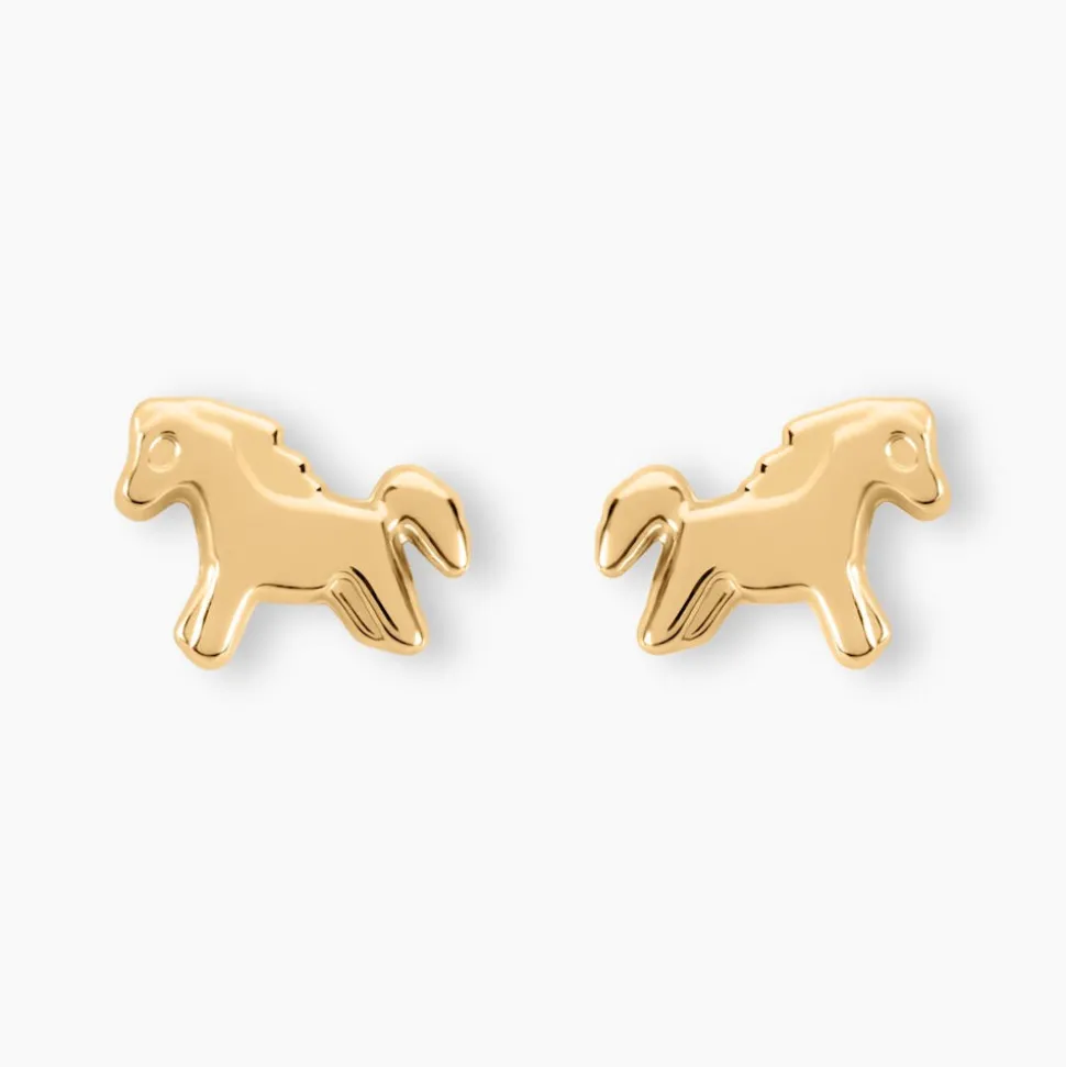 Boucles D'oreilles Puces Gerd Cheval Or Jaune