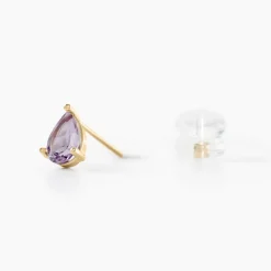 Marc Orian Anniversaire De Mariage|Boucles D'Oreilles Améthyste > Boucles D'oreilles Puces Goutte Or Jaune Améthyste or jaune améthyste violet