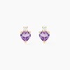 Marc Orian Anniversaire De Mariage|Boucles D'Oreilles Cœur > Boucles D'oreilles Puces Heart Or Jaune Améthyste Oxyde Zirconium