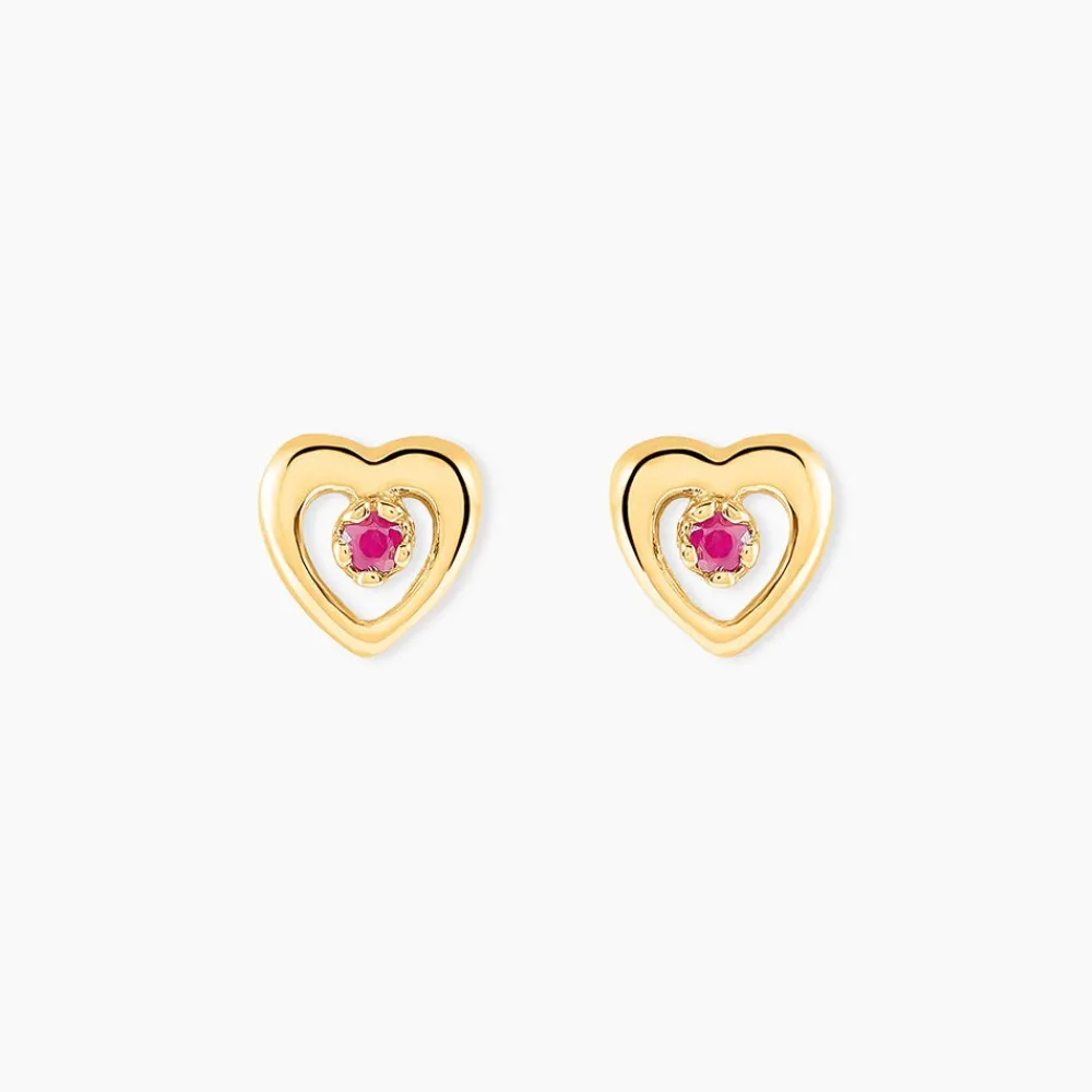 Marc Orian Cadeaux Mariage|Anniversaire De Mariage > Boucles D'oreilles Puces Izild Or Jaune Rubis