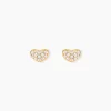 Boucles D'oreilles Puces Janice Plaqué Or Jaune Oxyde De Zirconium