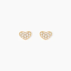Boucles D'oreilles Puces Janice Plaqué Or Jaune Oxyde De Zirconium