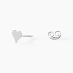 Boucles D'oreilles Puces Jeanne-françoise Argent Blanc