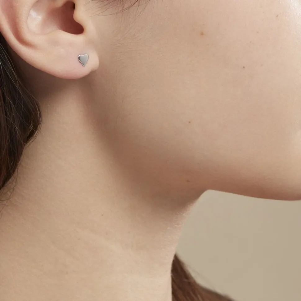 Boucles D'oreilles Puces Jeanne-françoise Argent Blanc