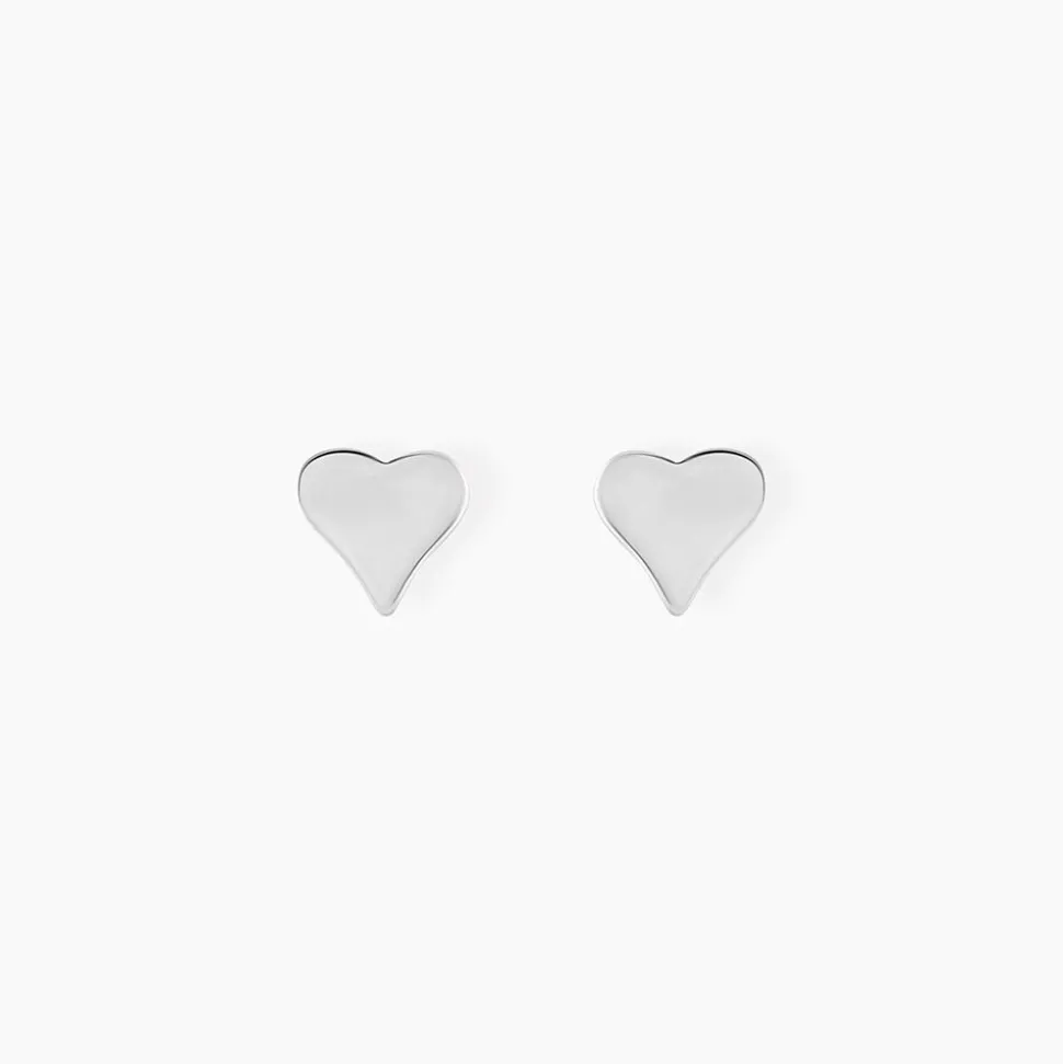 Boucles D'oreilles Puces Jeanne-françoise Argent Blanc