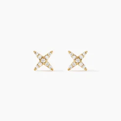 Boucles D'Oreilles Puces Julina Or Jaune Oxyde De Zirconium