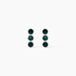 Marc Orian Bijoux Zirconium|Boucles D'Oreilles Argent > Boucles D'oreilles Puces Kasey Argent Blanc Oxyde De Zirconium argent blanc oxyde vert