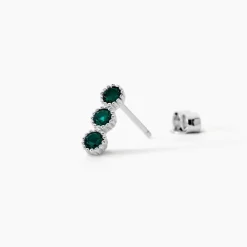 Marc Orian Bijoux Zirconium|Boucles D'Oreilles Argent > Boucles D'oreilles Puces Kasey Argent Blanc Oxyde De Zirconium argent blanc oxyde vert