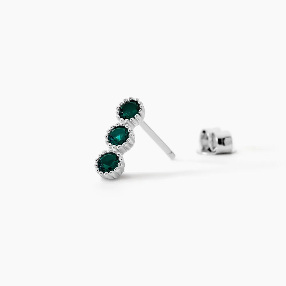 Marc Orian Bijoux Zirconium|Boucles D'Oreilles Argent > Boucles D'oreilles Puces Kasey Argent Blanc Oxyde De Zirconium argent blanc oxyde vert