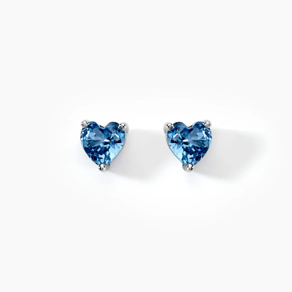Boucles D'oreilles Puces Kelvyn Argent Blanc Oxyde De Zirconium