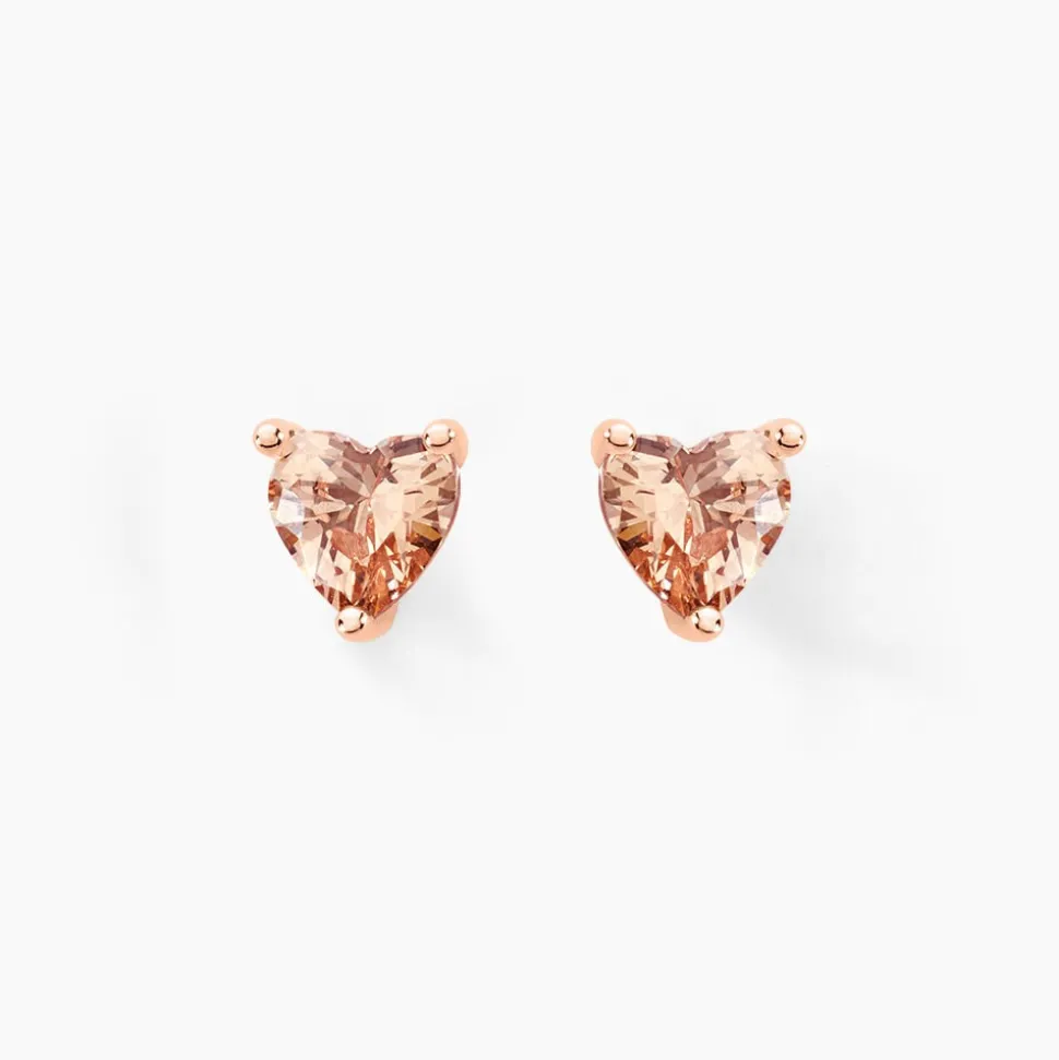 Boucles D'oreilles Puces Kelvyn Argent Rose Oxyde De Zirconium
