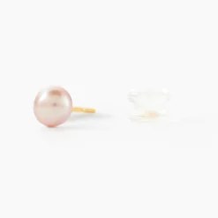 Boucles D'oreilles Puces Kesya Or Jaune Perle De Culture