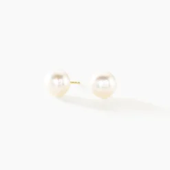 Boucles D'oreilles Puces Kesya Or Jaune Perle De Culture