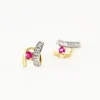 Marc Orian Cadeaux Mariage|Bijoux Femme > Boucles D'oreilles Puces Kirsten Or Jaune Rubis Et Diamant