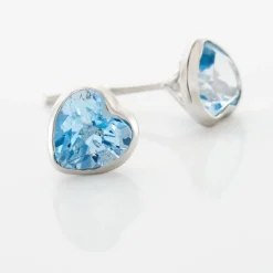 Marc Orian Cadeaux Mariage|Anniversaire De Mariage > Boucles D'oreilles Puces Klodina Or Blanc Topaze