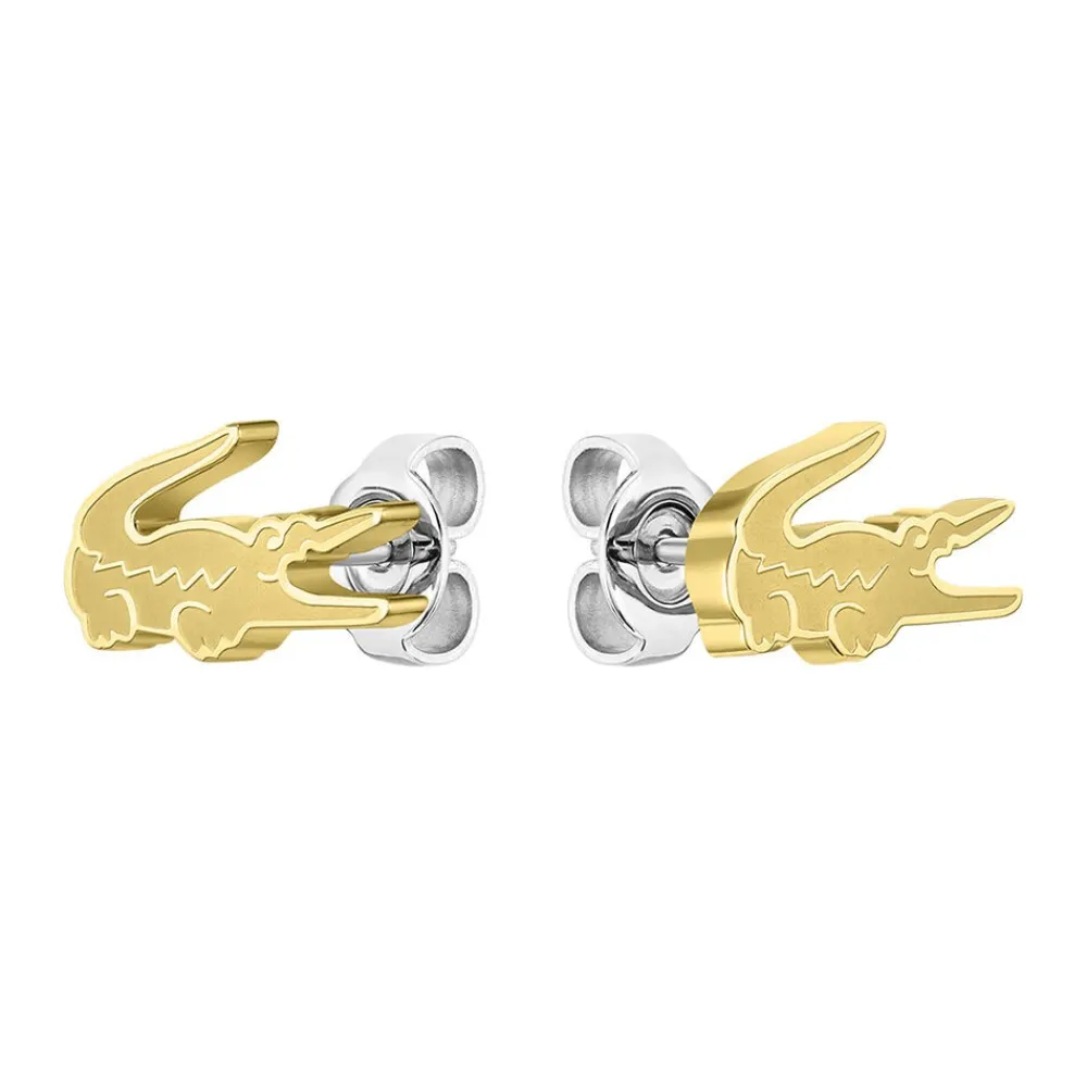LACOSTE BIJOUX Bijoux Homme|Boucles D'Oreilles Acier Inoxydable > Boucles D'oreilles Puces Lacoste Crocodile Acier Jaune