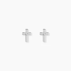 Boucles D'oreilles Puces Laurice Argent Blanc Oxyde De Zirconium