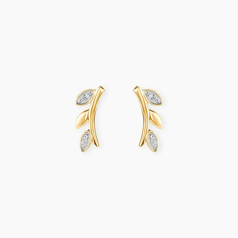 Marc Orian Parures De Mariage|Boucles D'Oreilles > Boucles D'oreilles Puces Laverna Or Jaune Diamant