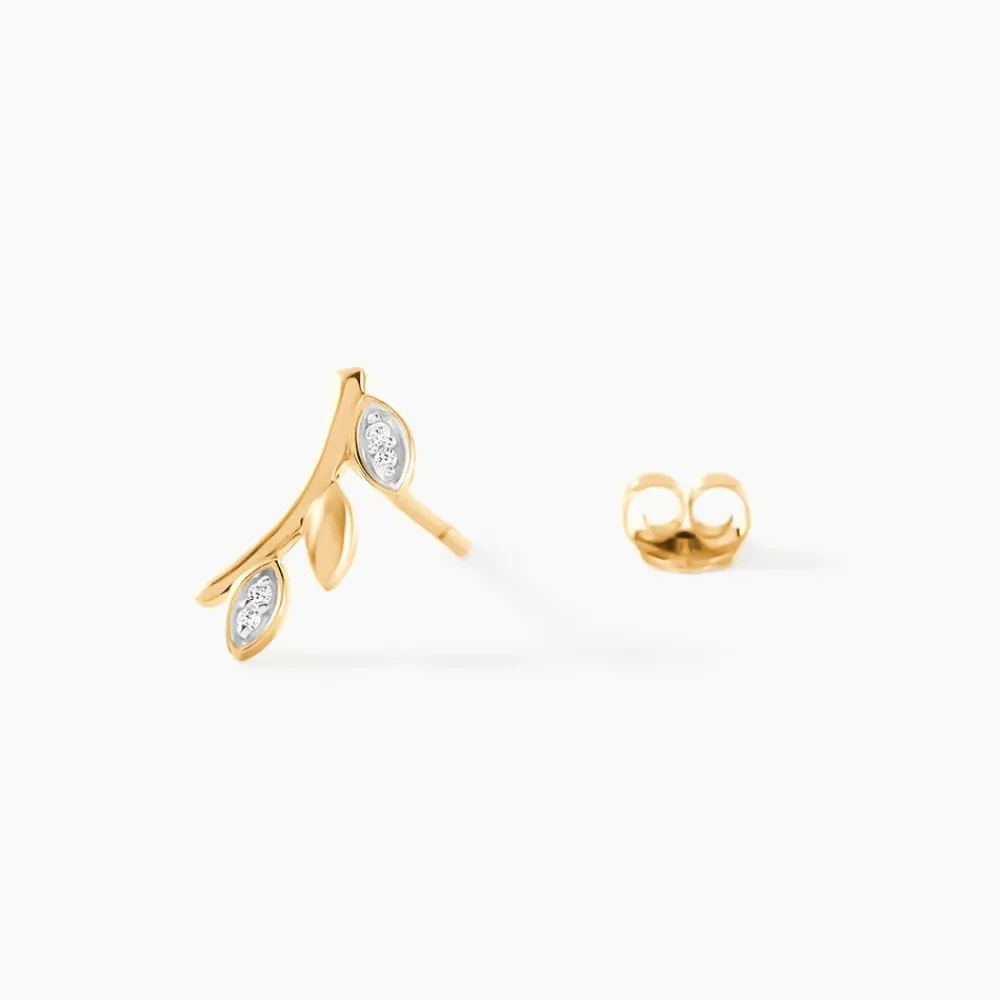 Marc Orian Parures De Mariage|Boucles D'Oreilles > Boucles D'oreilles Puces Laverna Or Jaune Diamant