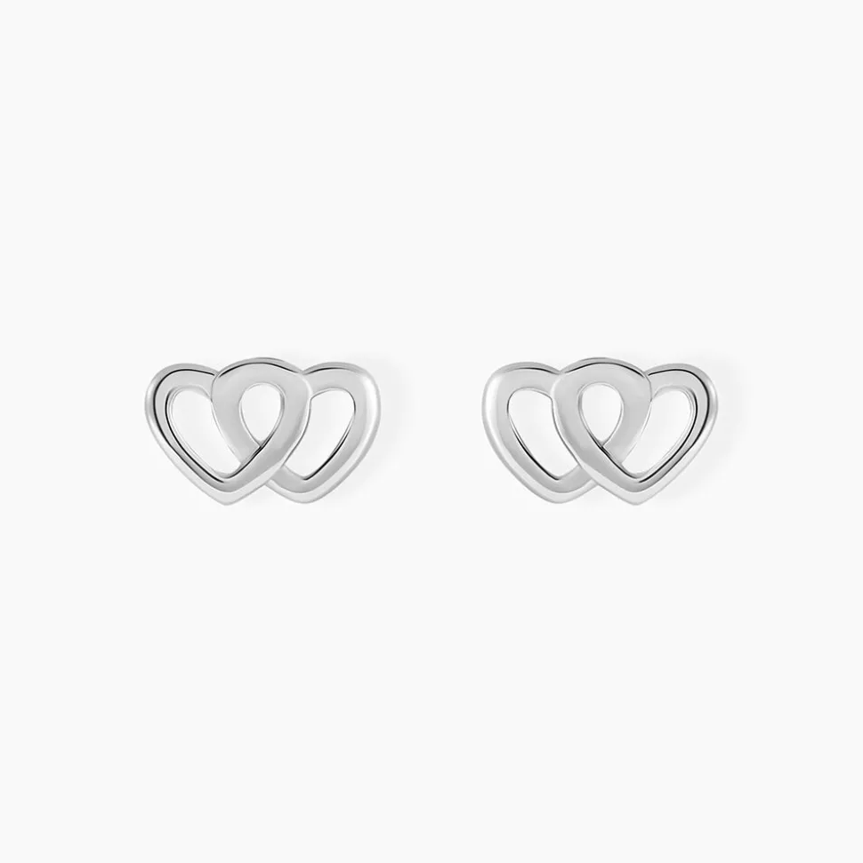 Boucles D'oreilles Puces Lehinaae Argent Blanc