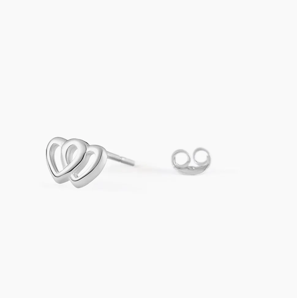 Boucles D'oreilles Puces Lehinaae Argent Blanc