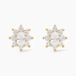 Boucles D'oreilles Puces Lisea Plaqué Or Oxydes De Zirconium