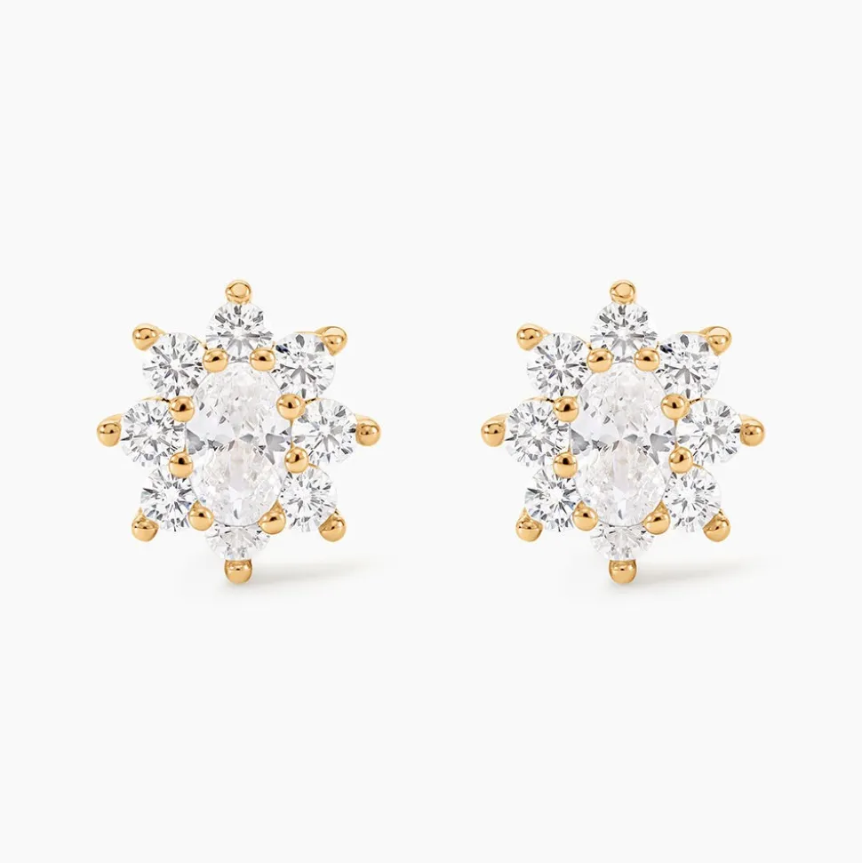 Boucles D'oreilles Puces Lisea Plaqué Or Oxydes De Zirconium
