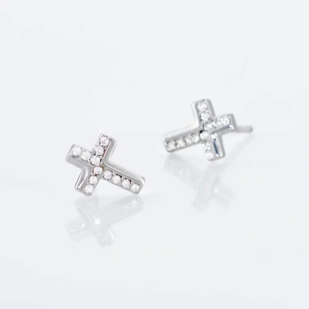 Marc Orian Bijoux Zirconium|Boucles D'Oreilles Argent > Boucles D'oreilles Puces Lola-rose Argent Blanc Oxyde De Zirconium