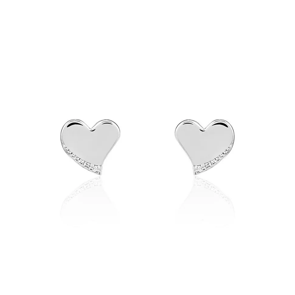 Boucles D'oreilles Puces Louane Or Blanc Diamant