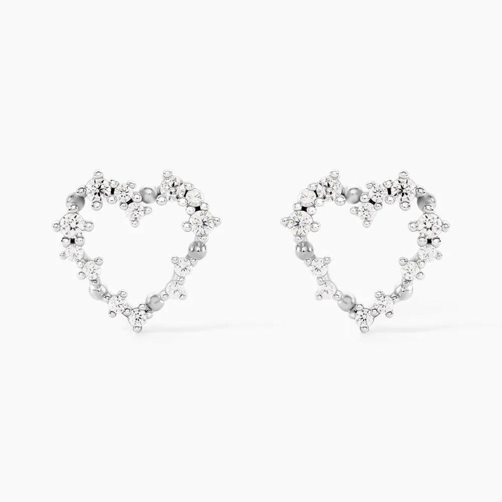 Marc Orian Bijoux Zirconium|Boucles D'Oreilles Argent > Boucles D'Oreilles Puces Lovella Argent Blanc Oxyde De Zirconium