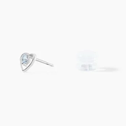 Marc Orian Cadeaux Mariage|Boucles D'Oreilles Cœur > Boucles D'oreilles Puces Luann Or Blanc Topaze