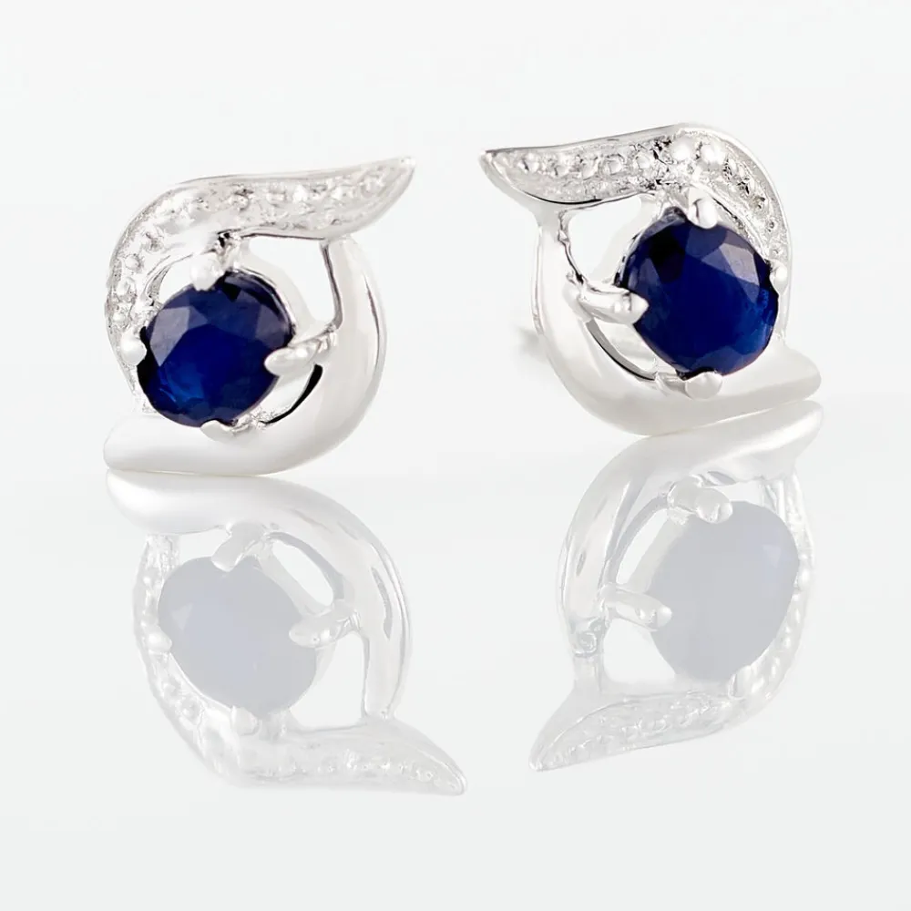 Marc Orian Cadeaux Mariage|Bijoux Or > Boucles D'oreilles Puces Lydia Or Blanc Saphir