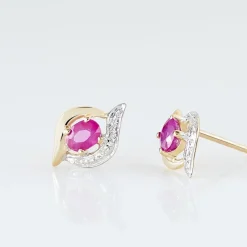 Marc Orian Cadeaux Mariage|Boucles D'Oreilles Mariage > Boucles D'oreilles Puces Lydia Or Bicolore Rubis