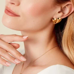 Marc Orian Boucles D'Oreilles Cœur|Boucles D'Oreilles Acier Inoxydable > Boucles D'oreilles Puces Madlie Acier Jaune