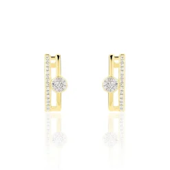 Boucles D'oreilles Puces Maellys Or Jaune Diamant