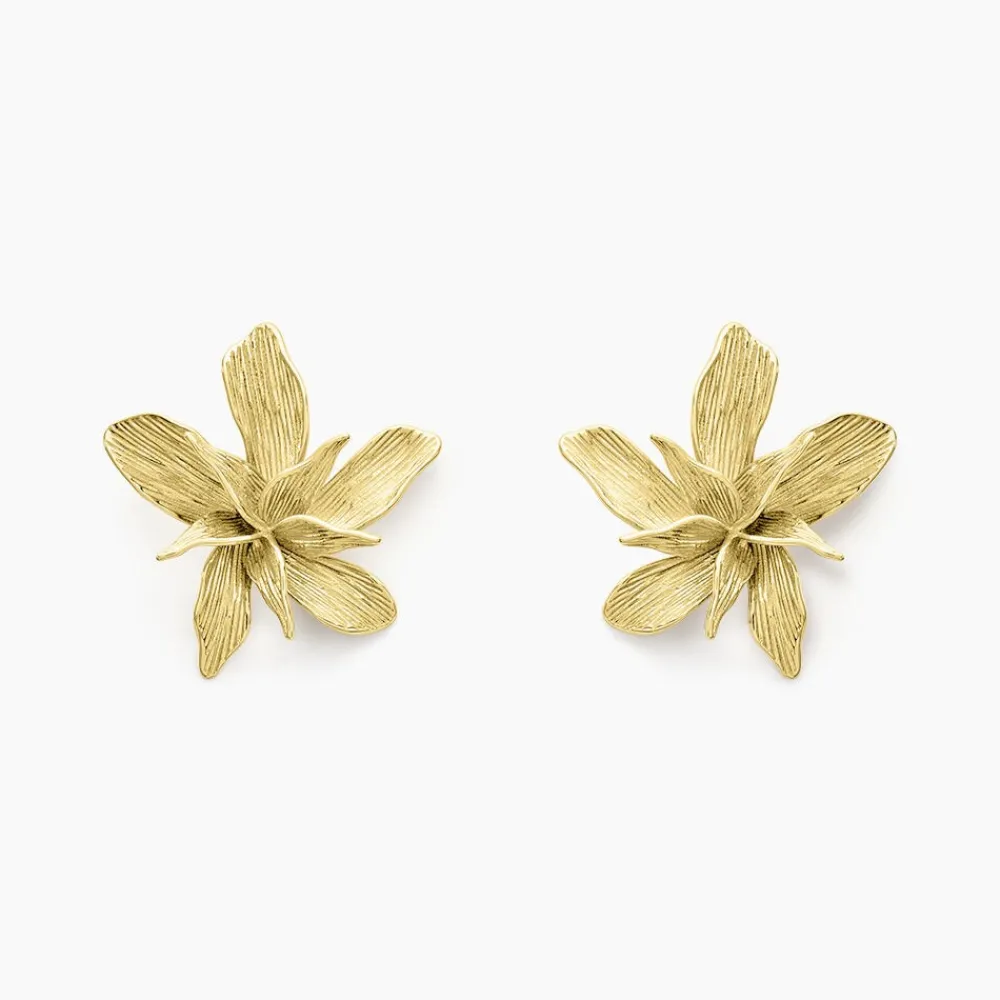 Marc Orian Boucles D'Oreilles Fleur|Boucles D'Oreilles Acier Inoxydable > Boucles D'oreilles Puces Majorelle Acier Jaune