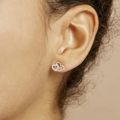 Marc Orian Bijoux Zirconium|Boucles D'Oreilles Cœur > Boucles D'oreilles Puces Marineta Or Jaune Oxyde De Zirconium