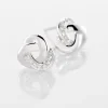 Boucles D'oreilles Puces Mastrona Or Blanc Diamant