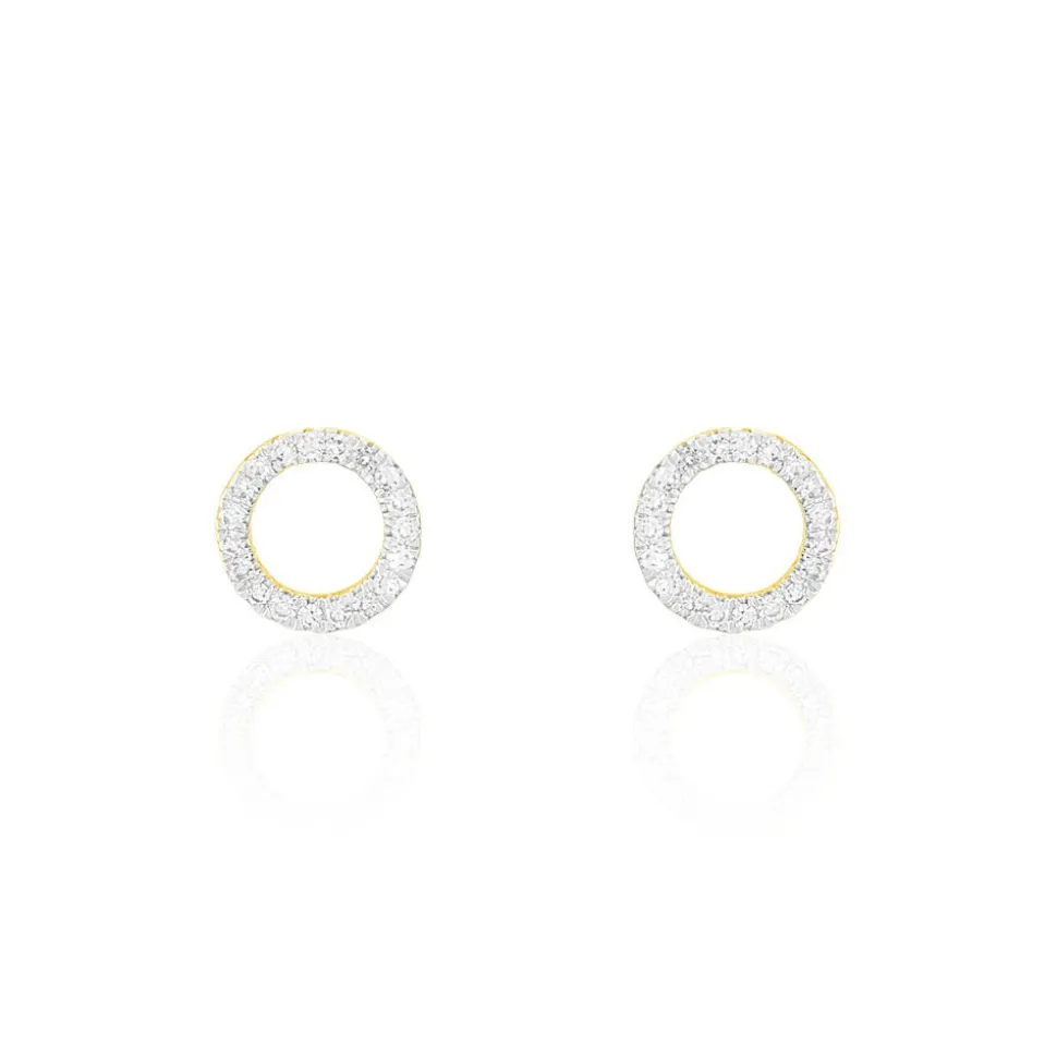 Boucles D'oreilles Puces Maude Or Jaune Diamant