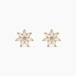 Boucles D'oreilles Puces Mia Plaqué Or Doré Oxyde De Zirconium