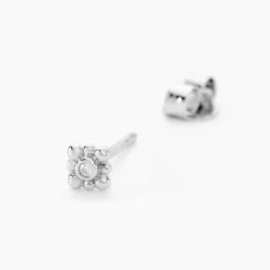 Marc Orian Boucles D'Oreilles Fleur|Boucles D'Oreilles Argent > Boucles D'oreilles Puces Neorah Argent Blanc Oxyde De Zirconium