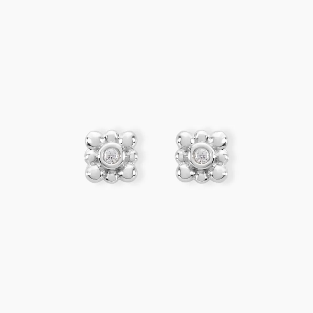 Marc Orian Boucles D'Oreilles Fleur|Boucles D'Oreilles Argent > Boucles D'oreilles Puces Neorah Argent Blanc Oxyde De Zirconium
