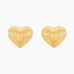 Boucles D'oreilles Puces Nolene Acier Jaune