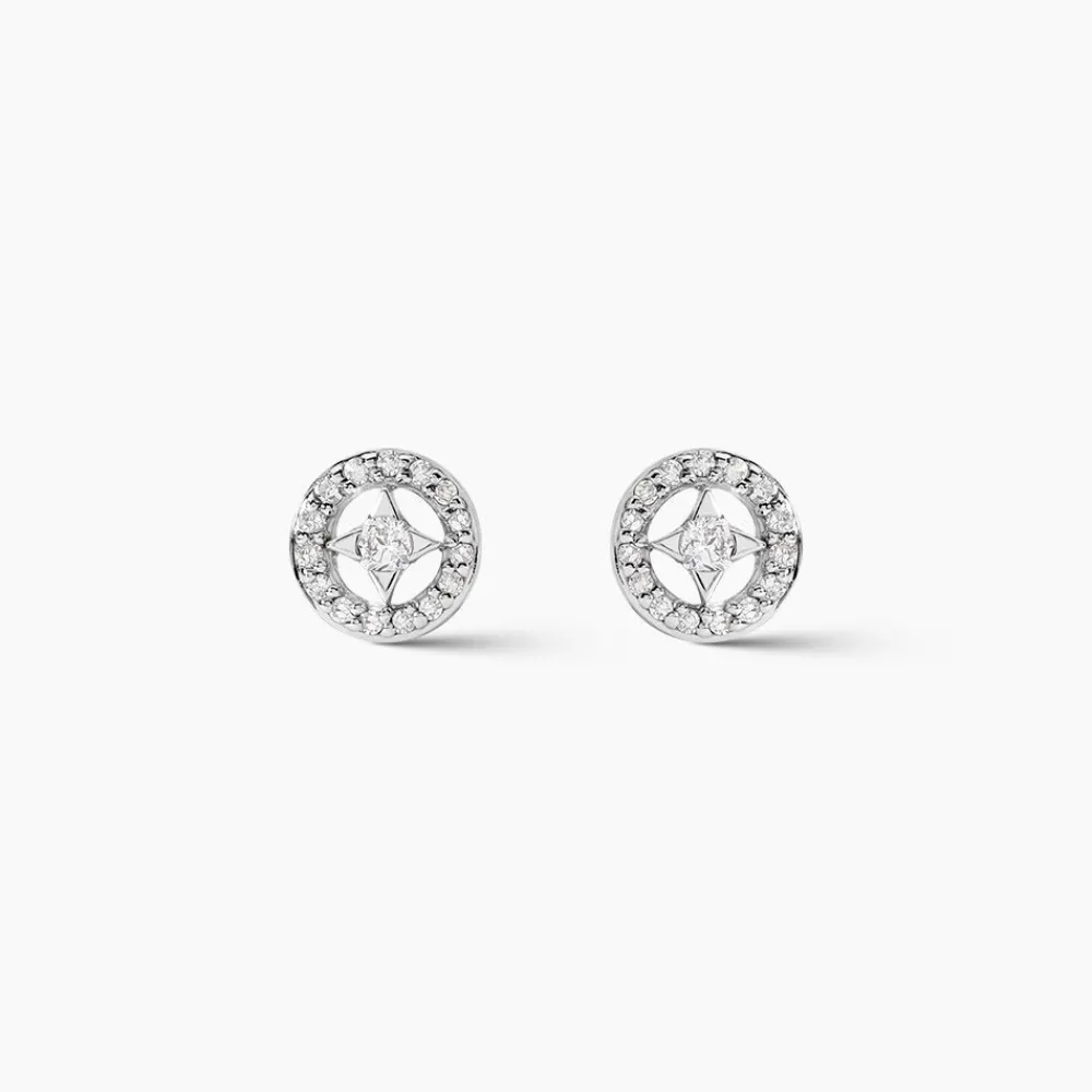 Marc Orian Parures De Mariage|Anniversaire De Mariage > Boucles D'oreilles Puces Nour-imen Or Blanc Diamant