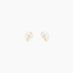 Boucles D'oreilles Puces Odelle Or Jaune Perle De Culture