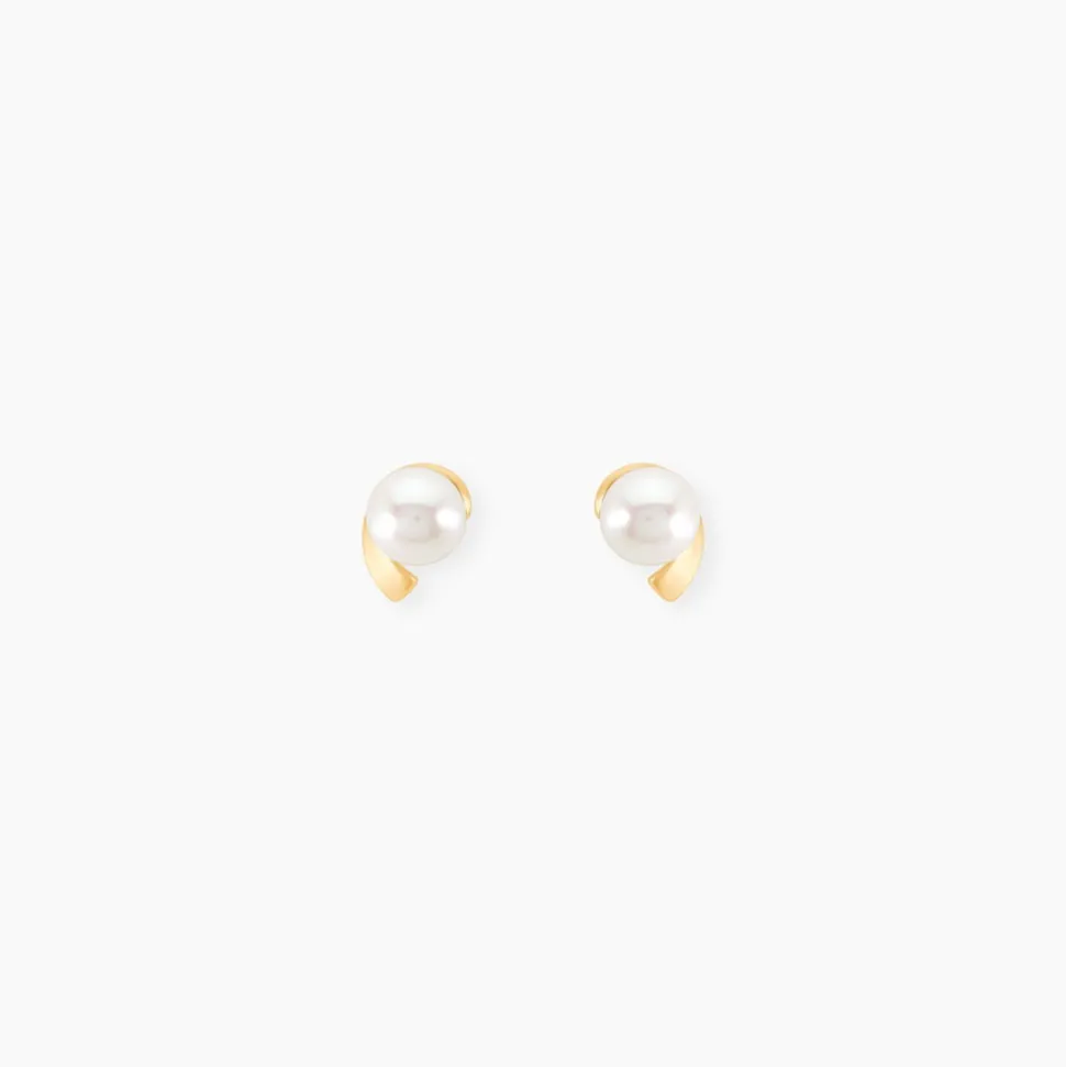 Boucles D'oreilles Puces Odelle Or Jaune Perle De Culture