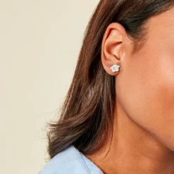 Marc Orian Boucles D'Oreilles Fleur|Boucles D'Oreilles Argent > Boucles D'Oreilles Puces Olyss Argent Blanc