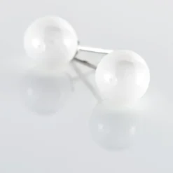 Marc Orian Boucles D'Oreilles Argent|Idées Cadeaux Femme > Boucles D'oreilles Puces Orbe Argent Blanc Céramique argent blanc céramique blanche