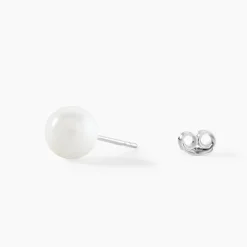 Marc Orian Boucles D'Oreilles Argent|Idées Cadeaux Femme > Boucles D'oreilles Puces Orbe Argent Blanc Céramique argent blanc céramique blanche
