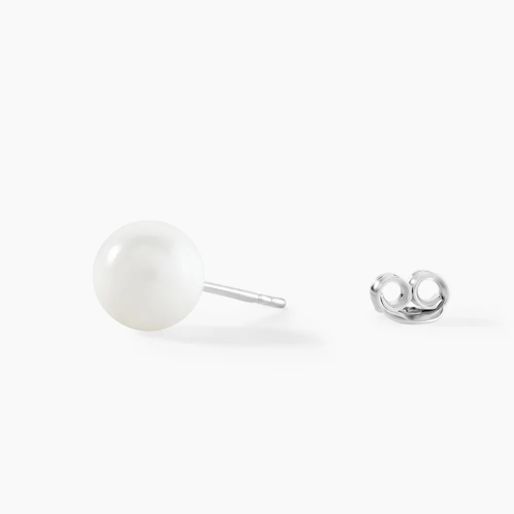 Marc Orian Boucles D'Oreilles Argent|Idées Cadeaux Femme > Boucles D'oreilles Puces Orbe Argent Blanc Céramique argent blanc céramique blanche